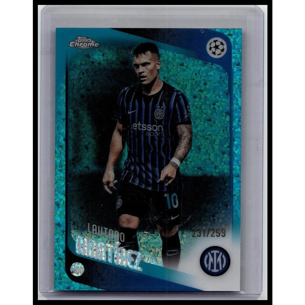 2025-26 Topps Chrome UEFA Lautaro Martínez #156 Teal Mini-Diamonds #/299